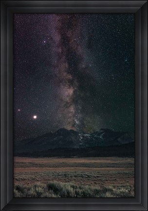 Framed Milky Way in Sawtooth Mountains Print