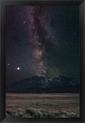 Framed Milky Way in Sawtooth Mountains Print