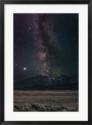 Framed Milky Way in Sawtooth Mountains Print