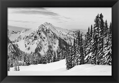 Framed Tatoosh Range BW Print