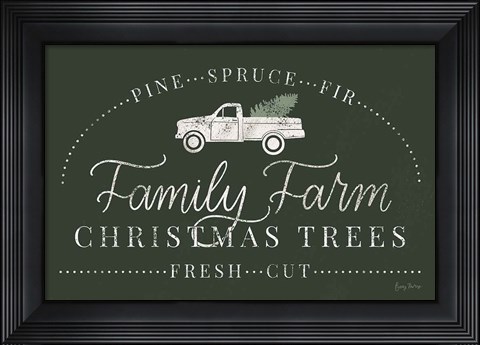 Framed Vintage Christmas VII Green Print