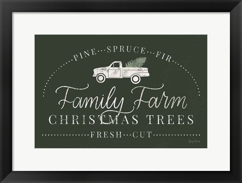 Framed Vintage Christmas VII Green Print