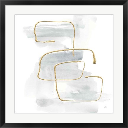 Framed Cool Gray Gold I Print