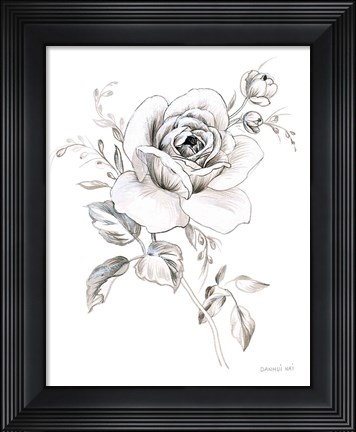 Framed Sketchbook Garden IX BW Print