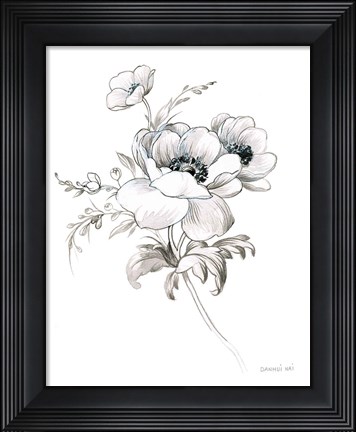 Framed Sketchbook Garden X BW Print