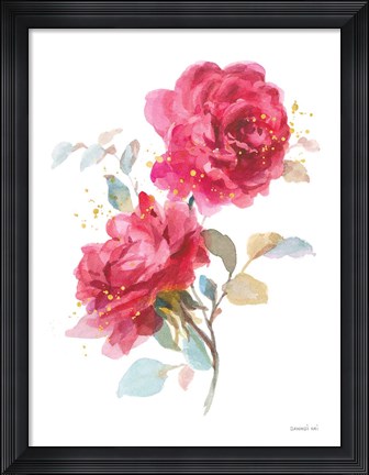 Framed Bold Roses II Print