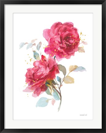 Framed Bold Roses II Print