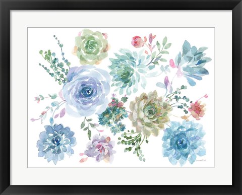 Framed Pretty Succulents Print