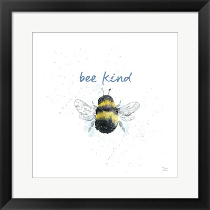 Framed Bee Harmony VII White Print