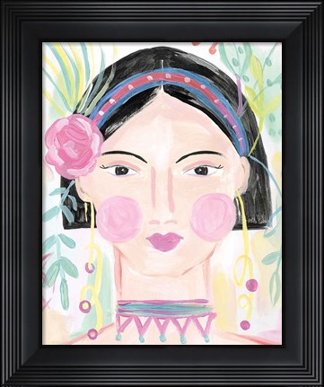 Framed Boho Lady V Print