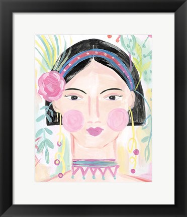 Framed Boho Lady V Print