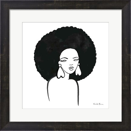 Framed Afro Girl I Print
