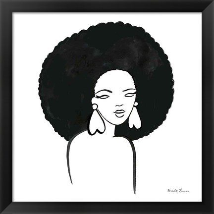 Framed Afro Girl I Print