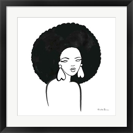 Framed Afro Girl I Print