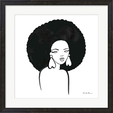 Framed Afro Girl I Print