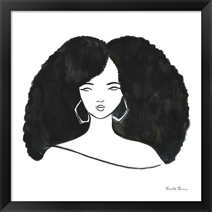 Framed Afro Girl II Print