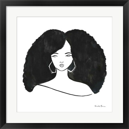 Framed Afro Girl II Print