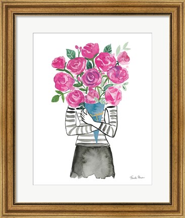 Framed Roses are Pink Print