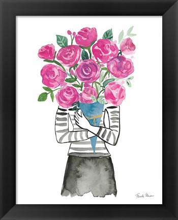 Framed Roses are Pink Print