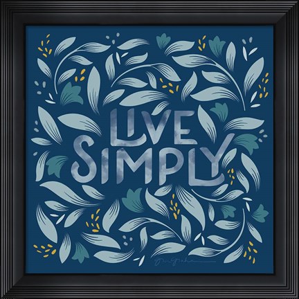 Framed Calm Words I Dark Print