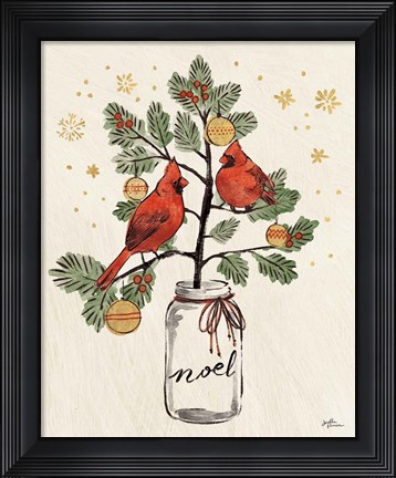 Framed Christmas Lovebirds XIV Noel Print