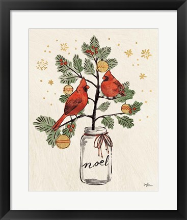 Framed Christmas Lovebirds XIV Noel Print