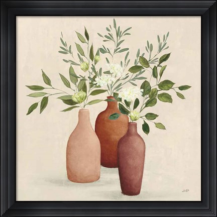 Framed Natural Bouquet II Light Print