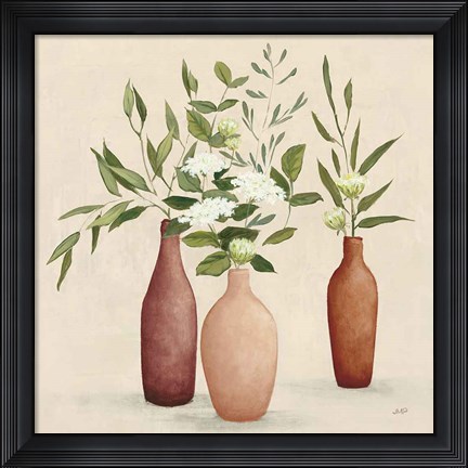 Framed Natural Bouquet I Light Print