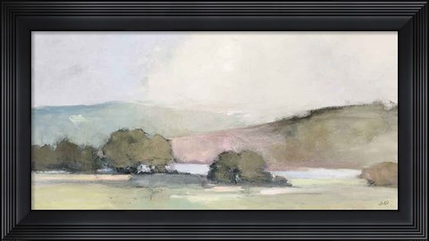 Framed Distant Lake Neutral Crop Print