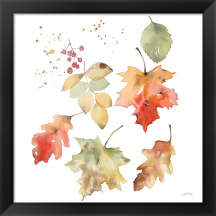 Framed Falling Leaves II Print