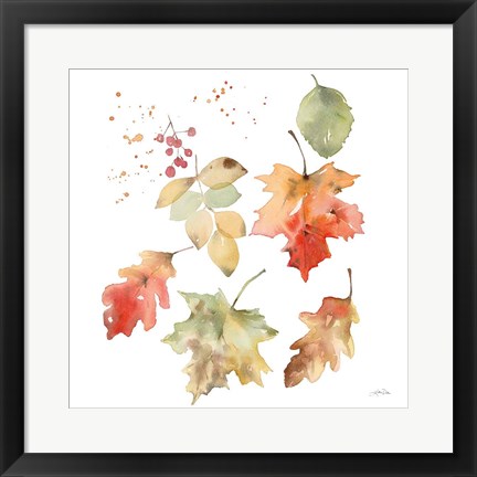 Framed Falling Leaves II Print