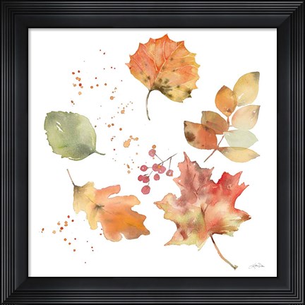 Framed Falling Leaves I Print
