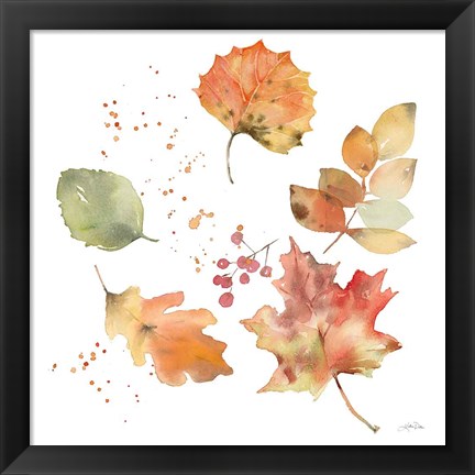 Framed Falling Leaves I Print