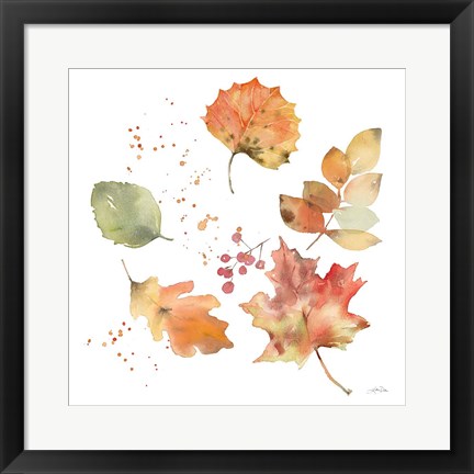 Framed Falling Leaves I Print