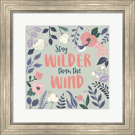 Framed Wildflower Daydreams I Bird Print