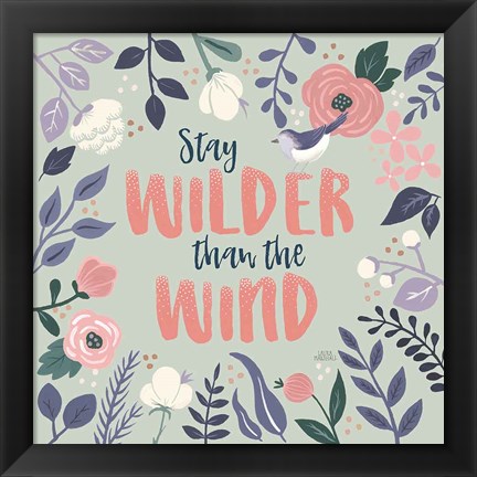 Framed Wildflower Daydreams I Bird Print