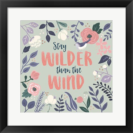 Framed Wildflower Daydreams I Bird Print