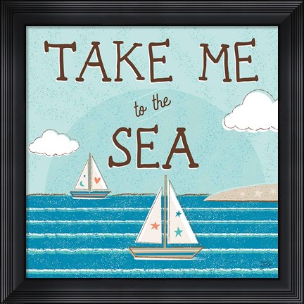 Framed Sea and Me I Print