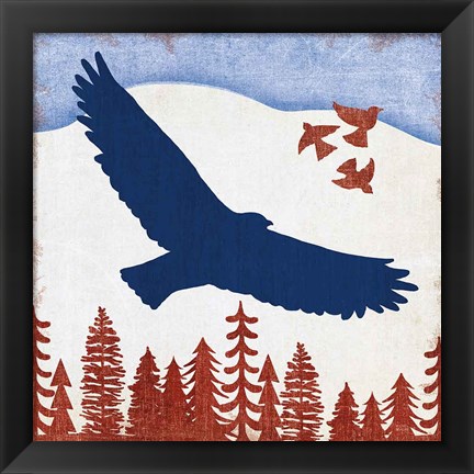 Framed Patriotic Woodland Eagle Print