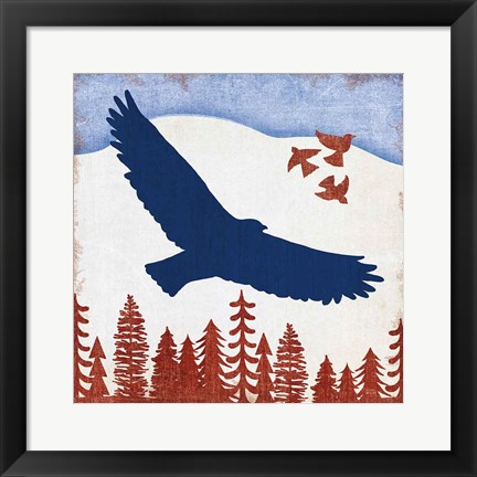 Framed Patriotic Woodland Eagle Print