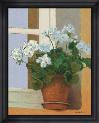 Framed Creancey Geraniums II Light Print
