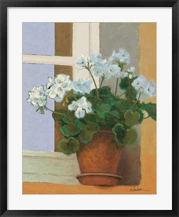 Framed Creancey Geraniums II Light Print