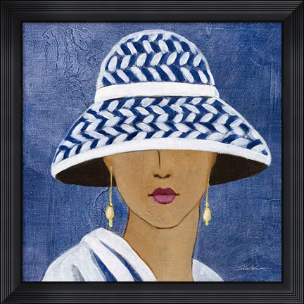 Framed Lady with Hat II Print