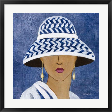 Framed Lady with Hat II Print