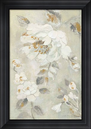 Framed Romantic Spring Flowers II White Print