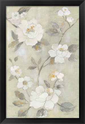 Framed Romantic Spring Flowers I White Print