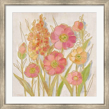 Framed Opalescent Floral I Print