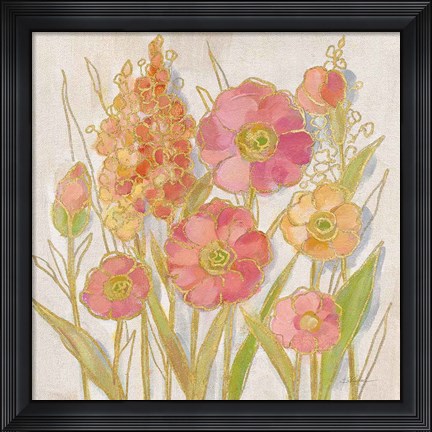 Framed Opalescent Floral I Print