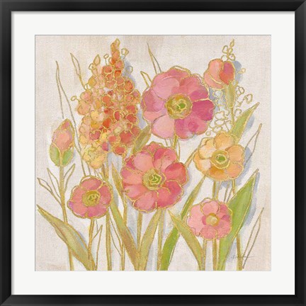 Framed Opalescent Floral I Print