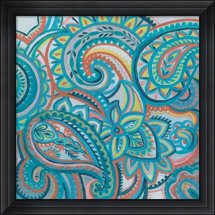Framed Emerald Paisley III Print